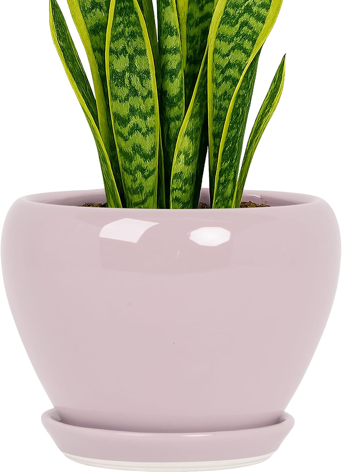Deep Dream 6 Inch Plant Pots- Ceramic Planter Pot with Drainage Hole and Saucer, Round Flower Pot for Indoor Outdoor Succulent, Snake Plants and Cactus, Blue