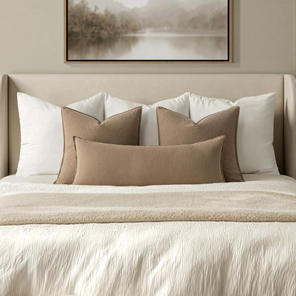 MIULEE Decorative Long Lumbar Throw Pillow Cover for Bed 14x36 Natural Beige Boho Farmhouse Neutral Couch Pillowcase Pack of 1 Accent Modern Sofa Cushion Livingroom Home Decor (Covers Only)