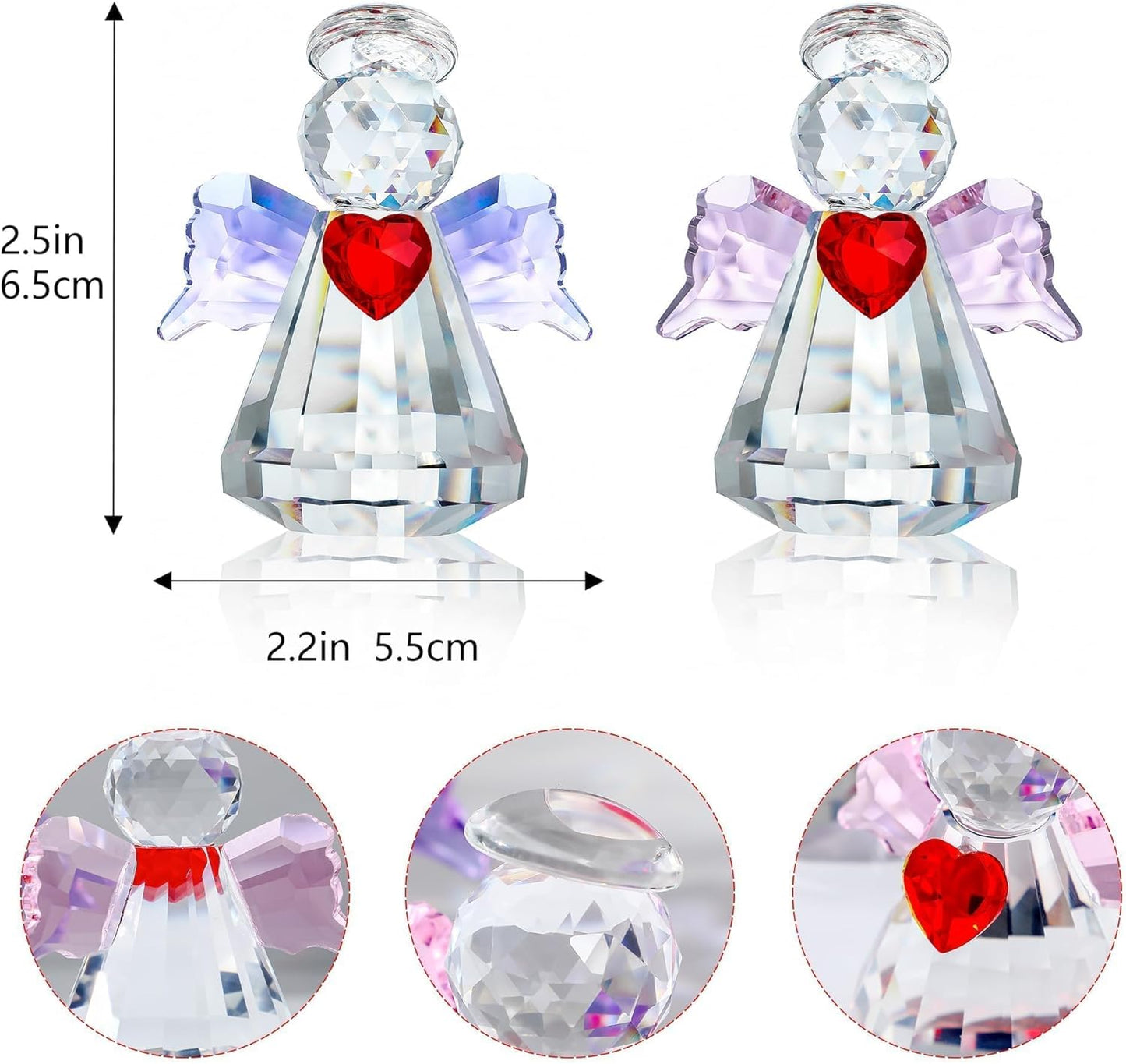 HDCRYSTALGIFTS 3.3'' Crystal Bird Figurine Collectible Art Glass Animal Figurines Table Home Decor Paperweight Valentine’s Day for Women