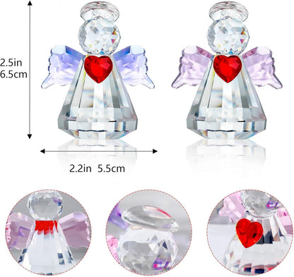 HDCRYSTALGIFTS 3.3'' Crystal Bird Figurine Collectible Art Glass Animal Figurines Table Home Decor Paperweight Valentine’s Day for Women