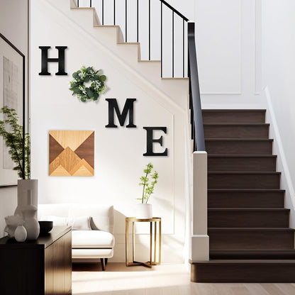 Wood Home Sign with Artificial Eucalyptus Wreath for O, Farmhouse Wall Home Sign Rustic Wooden Hanging Letters Decorative Wall Art Decor for Living Room Kitchen Housewarming Couple Gifts