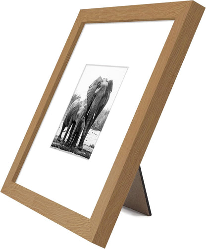 Americanflat 8x10 Picture Frame with Shatter-Resistant Glass - Use as 5x7 Frame with Mat or Display 8x10 Photo Without Mat - Signature Collection - Picture Frames for Tabletop and Wall Display - Black