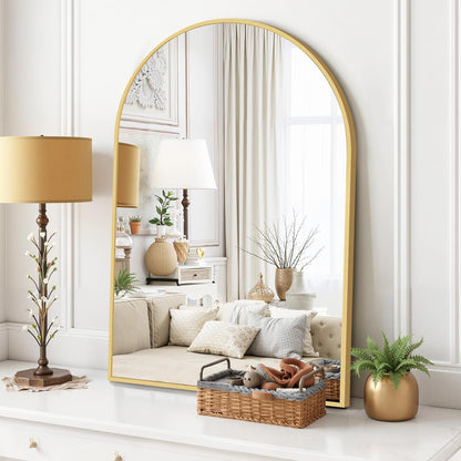 Round Wall Mirror 30 Inch Gold Vanity Mirror with Metal Frame, Modern Circle for Bathroom, Entryway, Bedroom, Living Room, Wall Mounted Decorative Mirrors
