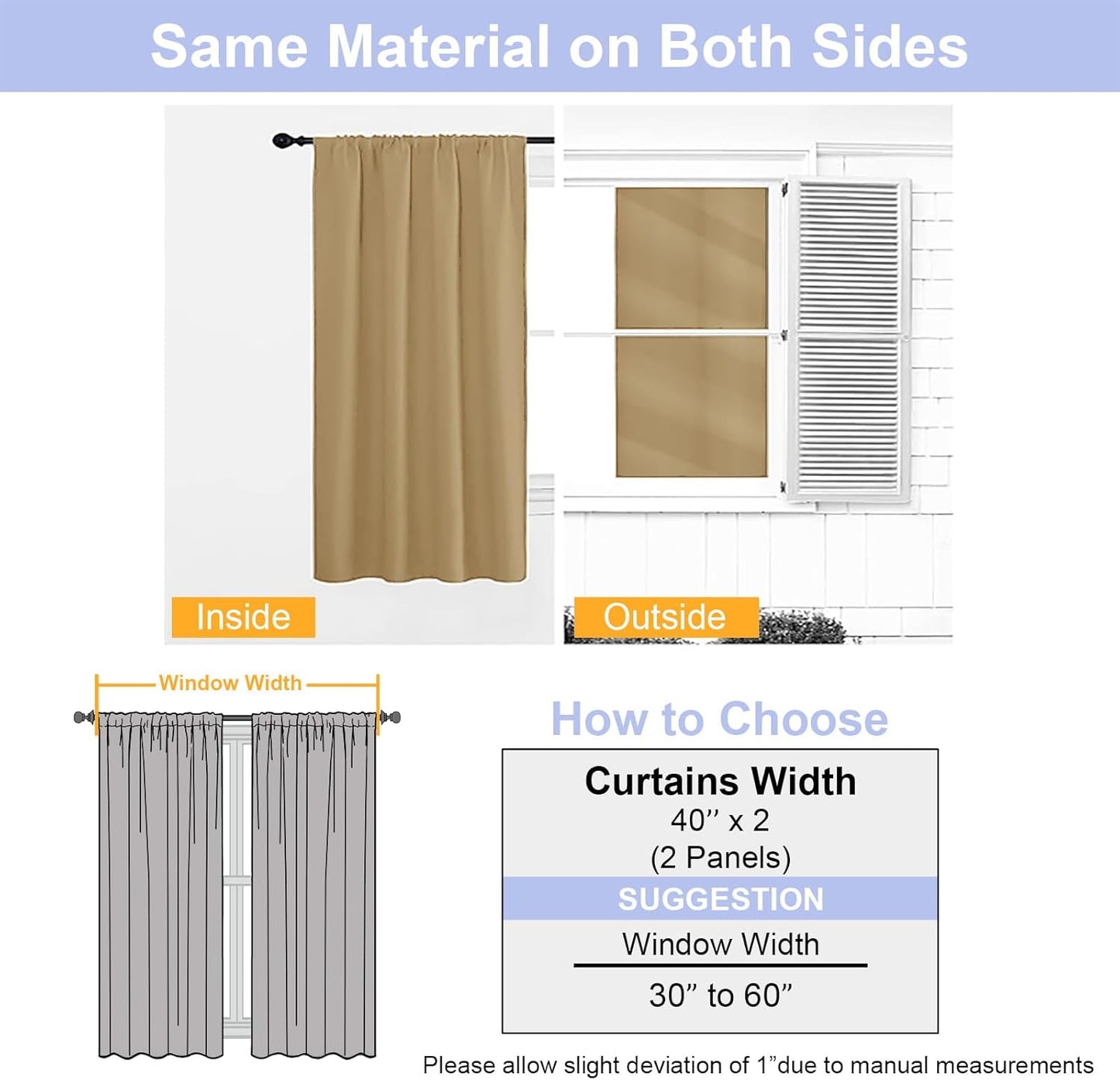Simplebrand Ava Sage Green Blackout Curtains for Bedroom 63 Inch Length 2 Panels Set, Solid Thermal Insulated Energy Saving Rod Pocket Window Treatment Curtains Blackout Drapes, W40 x L63 Inch, Sage - Colors A