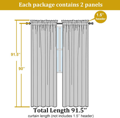 OWENIE Sheer Curtains 84 inches Long 2 Panels Set for Living Room/Bedroom, Rod Pocket Voile Sheer Panel Drapes, White, 2pcs, Each 42" W x 84" L - Colors B