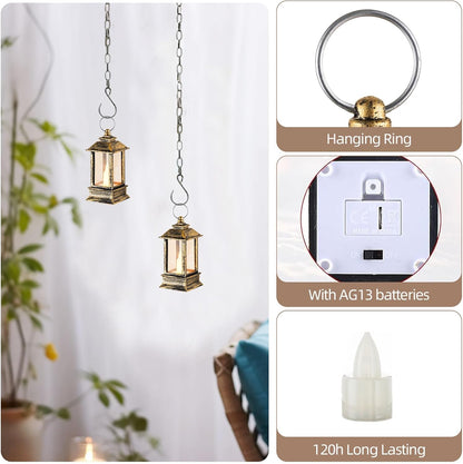 Black Lanterns Decorative Indoor: 24 Pcs Starlight Mini LED Lantern for Centerpiece Table Decorations Halloween Christmas Wedding Party Camping Decor