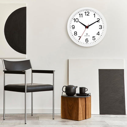 AKCISOT Wall Clock, Modern Small Wall Clocks Battery Operated 8 Inch, Silent Non-Ticking Analog Classic for Office, Home, Bathroom, Kitchen, Bedroom, School(Black)