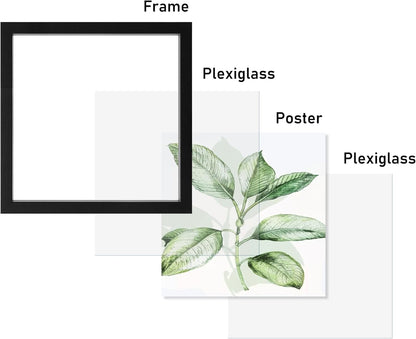 CORE ART 8x10 Floating Picture Frame,Double Plexglass Floating Frame for 5x7,4x6 Pictures,Wall or Tabletop Display,Black