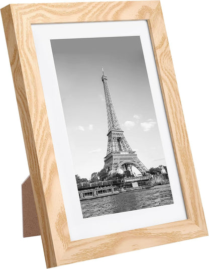 upsimples 5x7 Picture Frame Set of 10, Display Pictures 4x6 with Mat or 5x7 Without, Multi Photo Frames Collage for Wall or Tabletop Display, Black