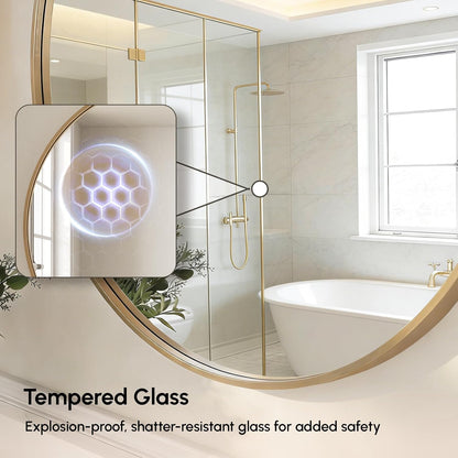 USHOWER Bathroom Mirrors for Over Sink, 36 Inch Circle Mirror with Metal Frame, Black Wall Mirror for Vanity, Entryway, Living Room, Hallway and Bedroom Decor