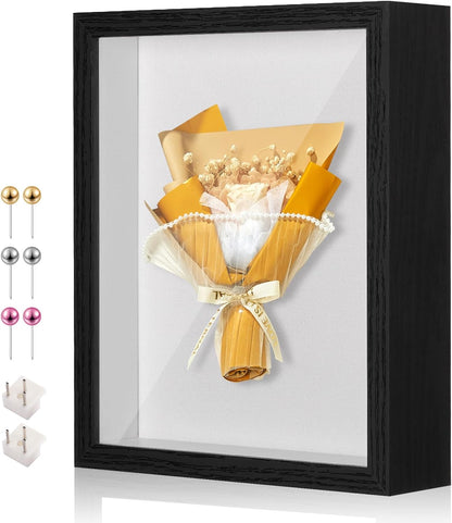 11x14 Shadow Box Display Case Picture Frame with Soft Linen Back, Large Deep Black Shadow Box 11x14 for Flowers Medal Display Case Jersey pet Graduation Memorabilia Baby Ltems Crafts Photos