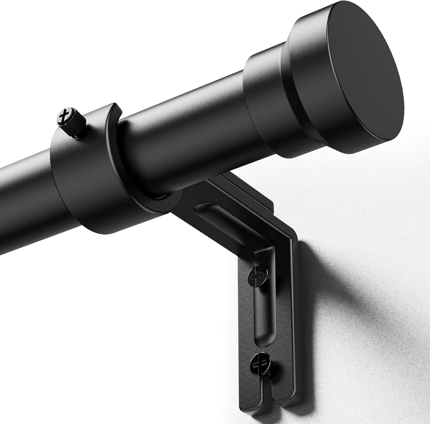 YaFex Curtain Rods 2 Pack 32-144 Inch, Heavy Duty 1 Inch Curtain Rod, Black Extra Long Adjustable Window Treatment Rods, Modern Design, Easy Installation