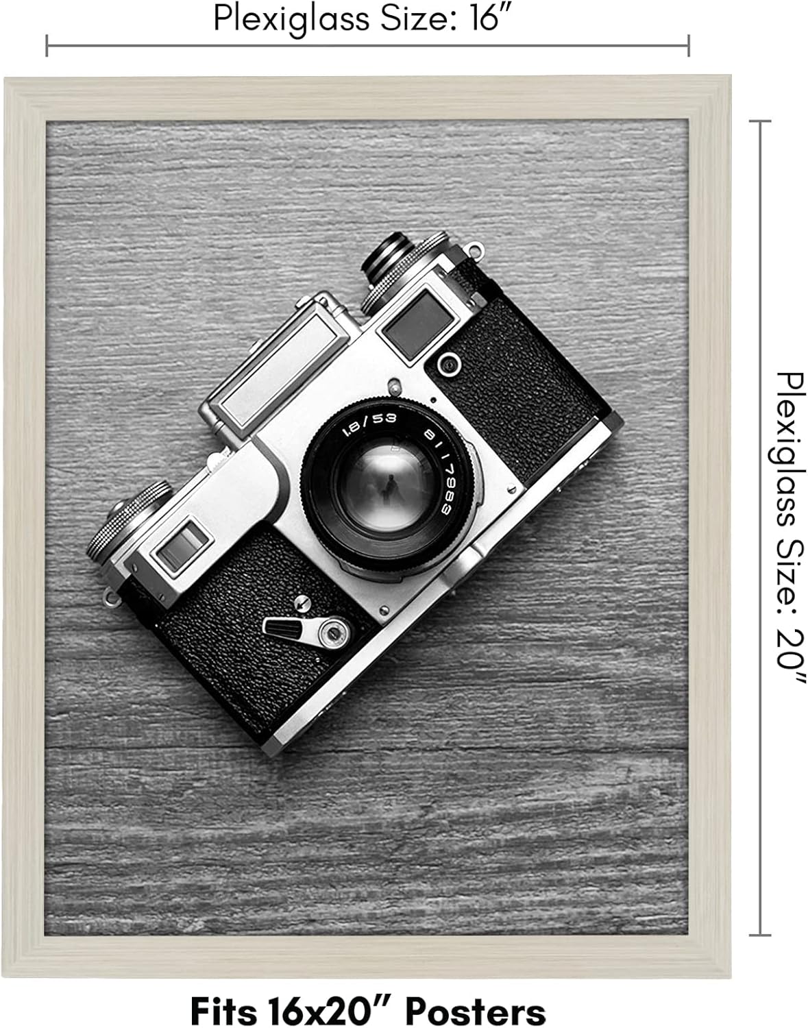 Americanflat 16x20 Picture Frame with Polished Plexiglass - Black Picture Frame - Wide Photo Frames Made of Engineered Wood for Vertical or Horizontal Wall Display - Epic Collection - Black - Colors B