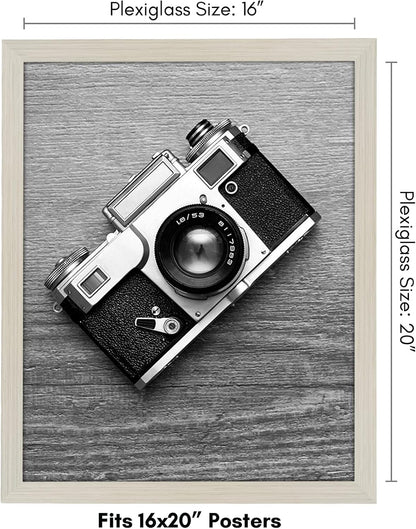Americanflat 16x20 Picture Frame with Polished Plexiglass - Black Picture Frame - Wide Photo Frames Made of Engineered Wood for Vertical or Horizontal Wall Display - Epic Collection - Black - Colors B