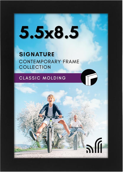 Americanflat 12x18 Poster Frame with Shatter-Resistant Glass - Signature Collection - Gallery-Style Frames Made of Engineered Wood - Photo Frame for Wall Display - Black - Colors A