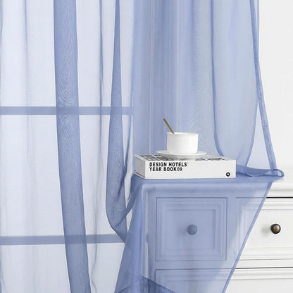 Chyhomenyc Sheer White Valances for Windows 2 Pack, Small Window Curtains for Living Room Bathroom Cafe Laundry Basement, Modern Top Dual Rod Pocket Voile Curtain, 42W x 14L inches, White - Colors B