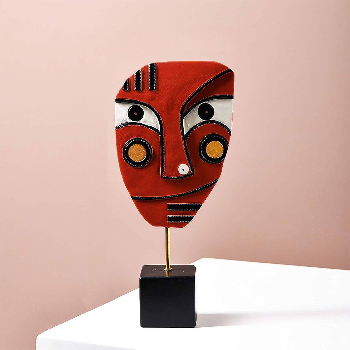 Wink - Handcrafted Statues Resin Abstract Sculpture for Home Decor Modern,African Art Tribal Figurines Decorations Items Accents Influencer Picks for Bookshelf,TV Stand,Living Room,Nightstand