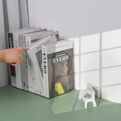 Lulonpon 4 Pieces Book Ends, Bookends, Books End for Shelves, Books End for Heavy Books, Clear Bookends, Acrylic Book Ends for School, Library,Desktop Organizer and Book Shelves
