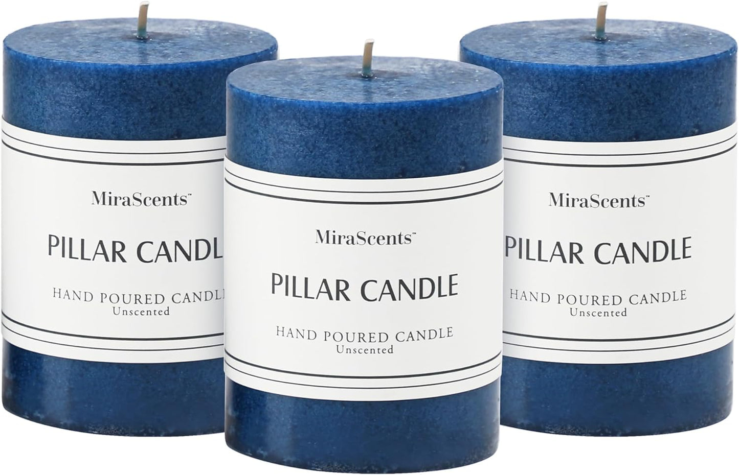 3x4 inch Green Pillar Candles Set of 3, Unscented Pillar Candle, Dripless and Smokeless Large Candles, Candle for Home Decor, Dinner Table,Weddings, Holidays