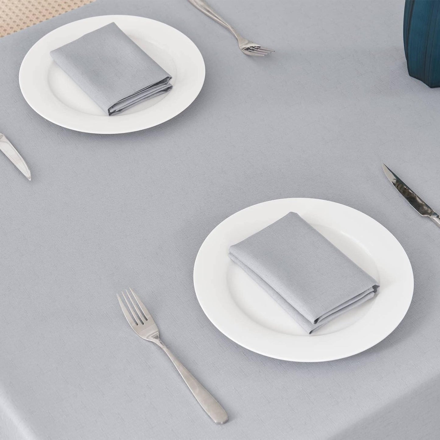 Veblandy Rectangle Tablecloth Waterproof Linen Textured Table Cloth Stain and Wrinkle Resistant Washable, Decorative Fabric Table Cover for Dining, Party and Camping (Sage Green, 52 * 70)