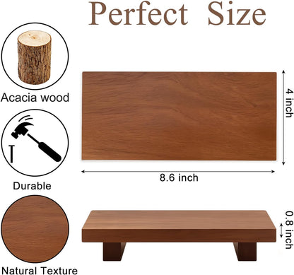 Wooden Pedestal Stand Black Bathroom Counter Organizer Tray Decor Farmhouse Wood Risers Small Hand Soap Dish Dispenser Holder for Kitchen Sink Modern Bathroom Vanity Accessories Decorative Tray