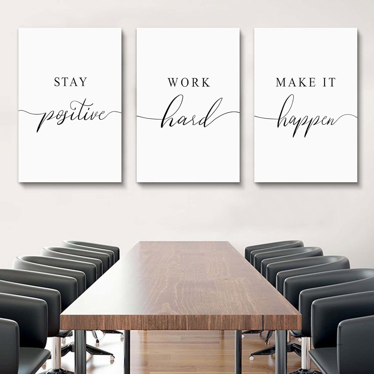 Inspirational Canvas Painting Wall Art -EPHANY ART,Mindset Quotes Prints, Success Framed Entrepreneur Poster Positive Quotes Wall Poster for Home Office Workplace (M-3pcs,12x16inchx3pcs)