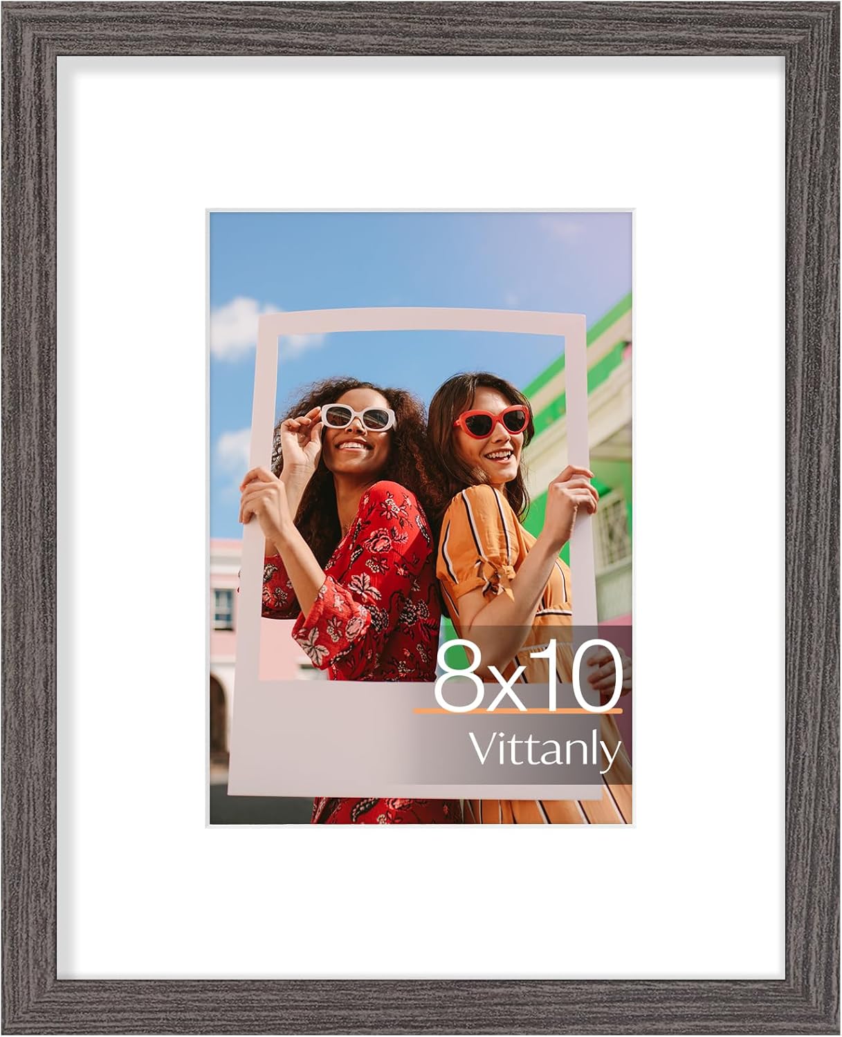Vittanly 11x14 Picture Frame, Display Pictures 8x10 with Mat or 11x14 without Mat, Photo Frame for Wall Mounting, Black, 1 Pack - Colors B