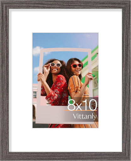 Vittanly 11x14 Picture Frame, Display Pictures 8x10 with Mat or 11x14 without Mat, Photo Frame for Wall Mounting, Black, 1 Pack - Colors B