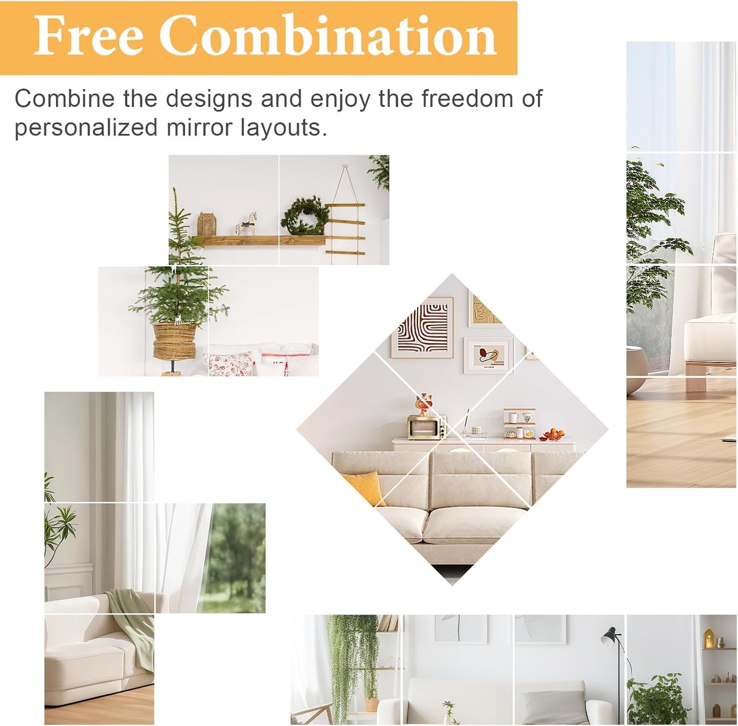 12'' Round Wall Mirror Tiles High Clear Reflecticon Self Adhesive Acrylic Mirror Sheets Circle Stickers for Bathroom, Bedroom, Door, Home Decor