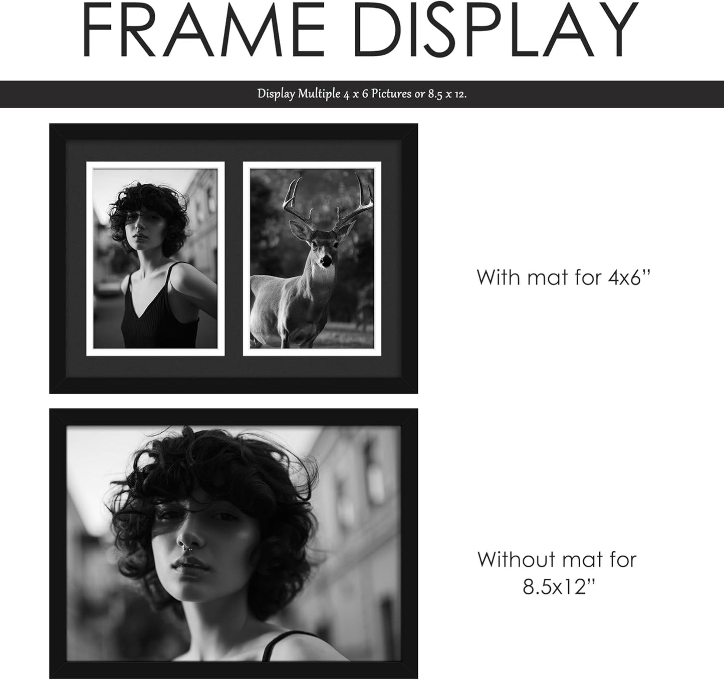 DUENPY 14x26 Collage Picture Frame 4x6 Collage Picture Frame Displays Twelve 4x6 inch Photos Available Horizontal Wall Mounting Display and Vertical Black - Colors A