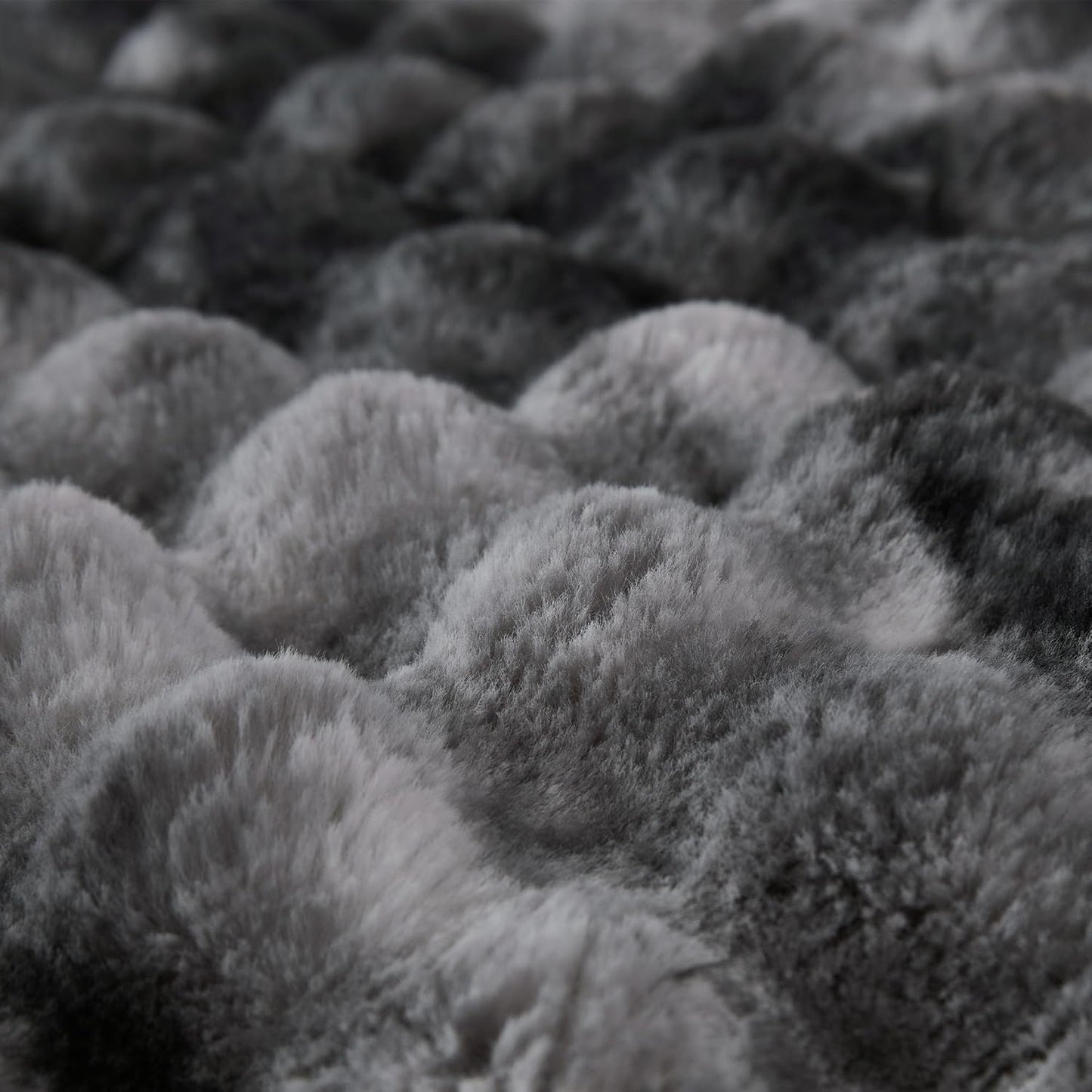 COOVA Faux Fur Throw Blanket for Couch, Cozy Soft and Fuzzy Plush Rabbit Fur Bubble Blanket for Sofa Bedroom Living Room, 50x60 Inches Tie Dye Brown