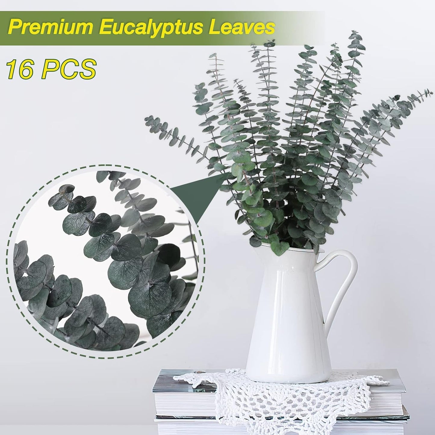 30 Pcs Dried Preserved Eucalyptus Stems Shower Bundle, 9oz 17" 100% Natural Fresh Eucalyptus Plant, Real Eucalyptus Leaves Branches for Shower Vase Filler, Dried Flowers Arrangement Home Decor