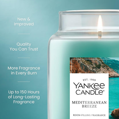 Yankee Candle Ocean Air Scented Candle, 22oz Large Jar with up to 150 Hour Burn Time, Giftable
