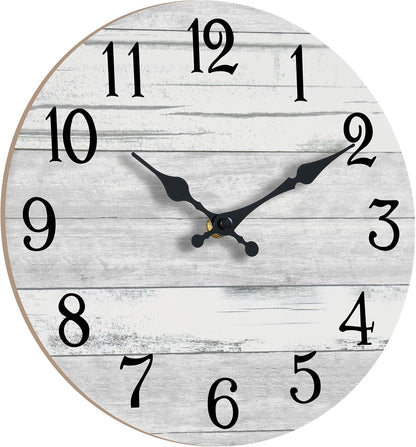 KECYET Wall Clock Battery Operated 8 Inch Silent Non Ticking Coastal Design Country Rustic Retro Decorative for Bathroom Kitchen Living Room Bedroom
