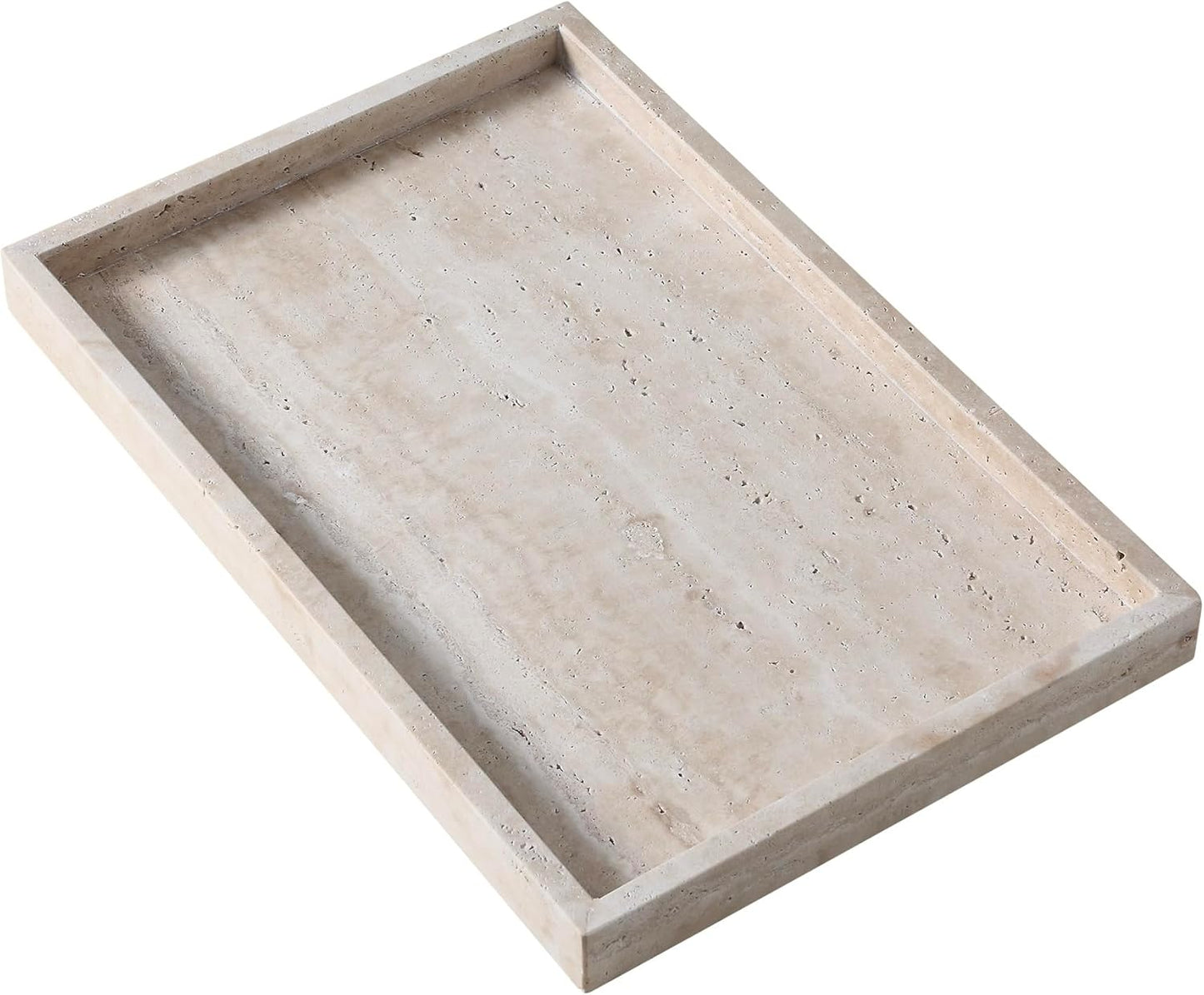 Rectangular Decorative Serving Tray,Modern Travertine Large Coffee Table Tray