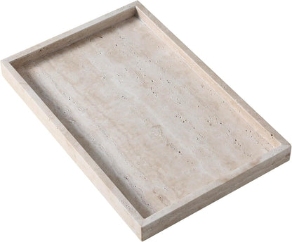 Rectangular Decorative Serving Tray,Modern Travertine Large Coffee Table Tray