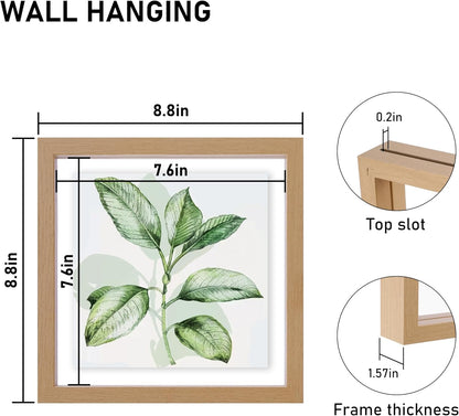 CORE ART 8x10 Floating Picture Frame,Double Plexglass Floating Frame for 5x7,4x6 Pictures,Wall or Tabletop Display,Black