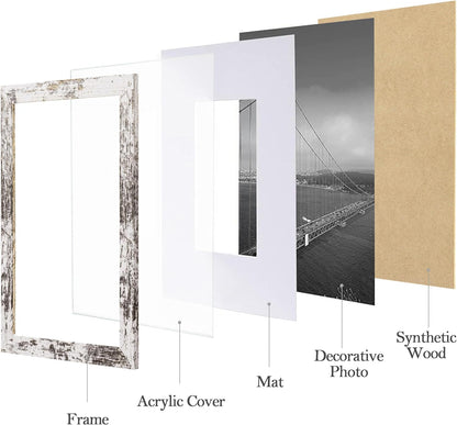 eletecpro 12x12 Picture Frames Set of 9 with Clear Acrylic Cover, Display 8x8 Photos with Mat or 12x12 Without, Classic and Sturdy Square Collage Gallery Wall Decor, Easy Wall Mount, Black