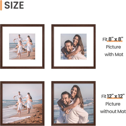 upsimples 8x10 Picture Frame, Display Pictures 5x7 with Mat or 8x10 Without Mat, Wall Hanging Photo Frame, Black, 1 Pack - Colors A