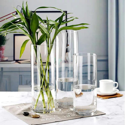 48 Pack Glass Cylinder Vases 4,6,8,10 Inch Tall Clear Flower Vase Hurricane Floating Candle Holder for Table Centerpiece Wedding Home Decor