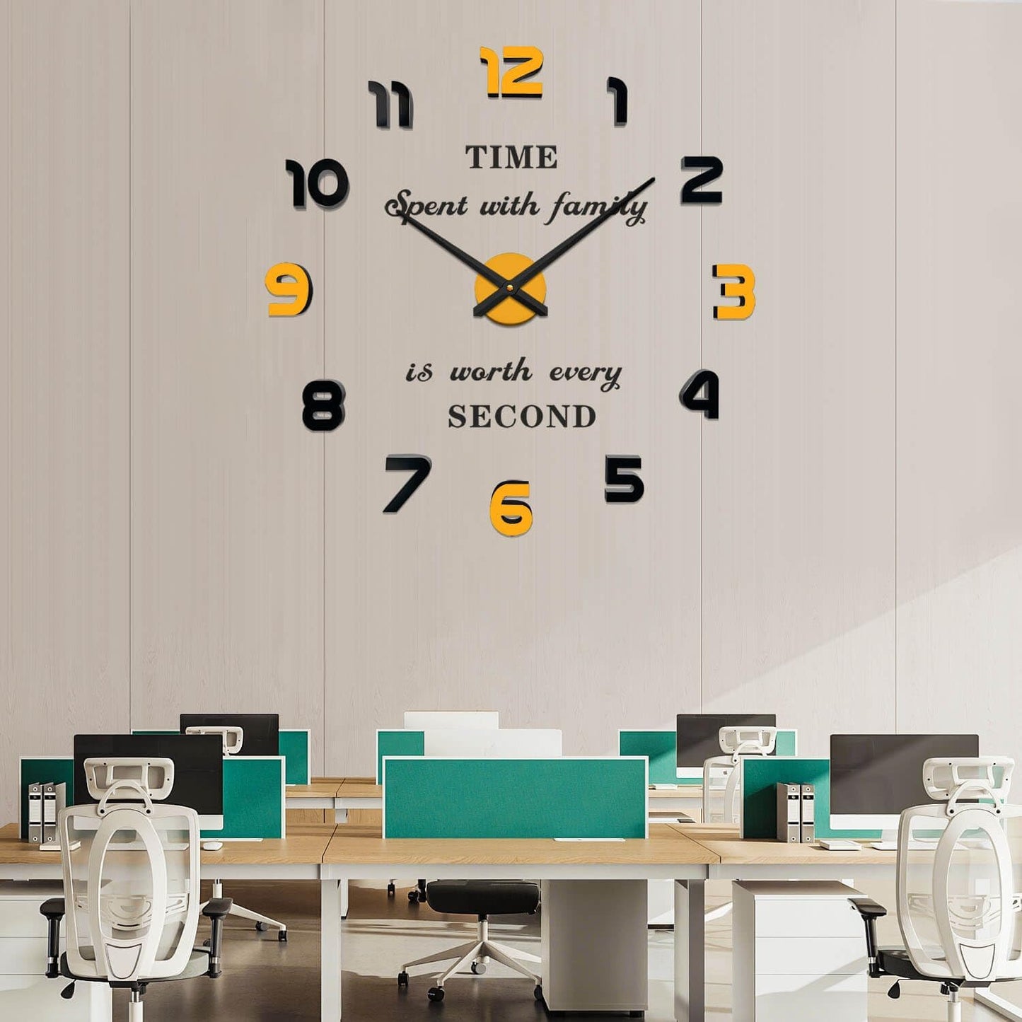 VANGOLD Large Wall Clocks for Living Room Decor, Decorative Wall Clocks Battery Operated (Black Wall Decor)