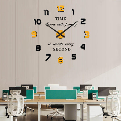 VANGOLD Large Wall Clocks for Living Room Decor, Decorative Wall Clocks Battery Operated (Black Wall Decor)
