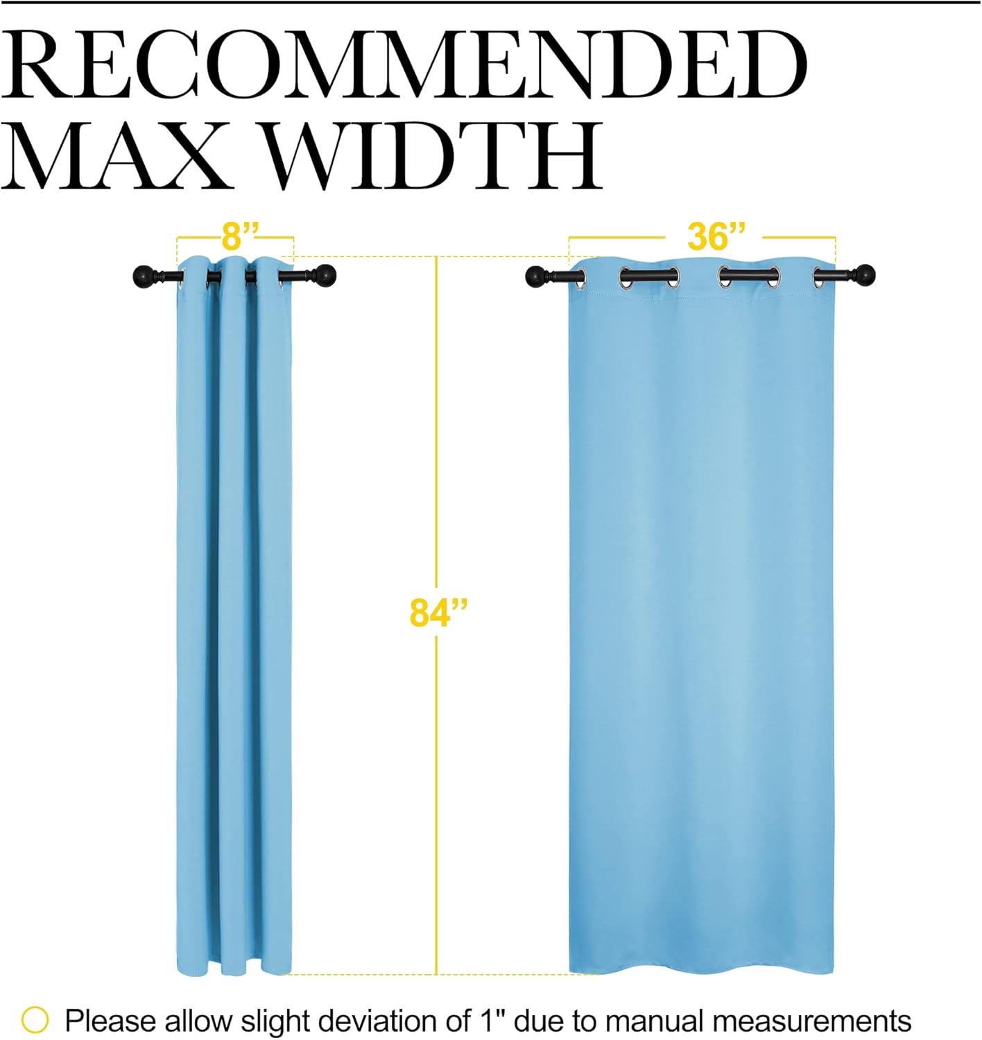 NICETOWN Halloween Pitch Black Solid Thermal Insulated Grommet Blackout Curtains/Drapes for Bedroom Window (2 Panels, 42 inches Wide by 63 inches Long, Black) - Colors B