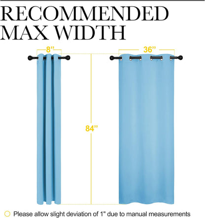 NICETOWN Halloween Pitch Black Solid Thermal Insulated Grommet Blackout Curtains/Drapes for Bedroom Window (2 Panels, 42 inches Wide by 63 inches Long, Black) - Colors B