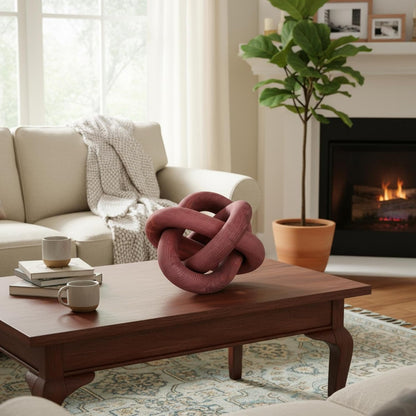 Yalikop 3 Link Wood Knot Decor Rustic Home Décor Accents Hand Carved Coffee Table Decoration, Boho Chain Link Decoration, Modern Shelf, Rustic Objects for Home Living Room Bedroom(White)