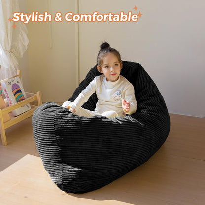MAXYOYO 3 in 1 Kids Bean Bag Chair Couch, Convertible Chair Folds from Bean Bag to Lounger, Child Floor Sofa for Gaming, Reading, Floor Mattress with High-Density Foam Filling