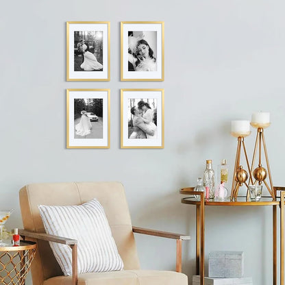 upsimples 8x10 Picture Frame, Display Pictures 5x7 with Mat or 8x10 Without Mat, Wall Hanging Photo Frame, Black, 1 Pack - Colors B