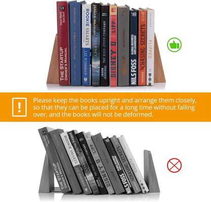 DRELIFAM Wood Handmade Book Ends to Hold Books Large Heavy Duty Bookends for Shelves Decorative Book End for Heavy Books