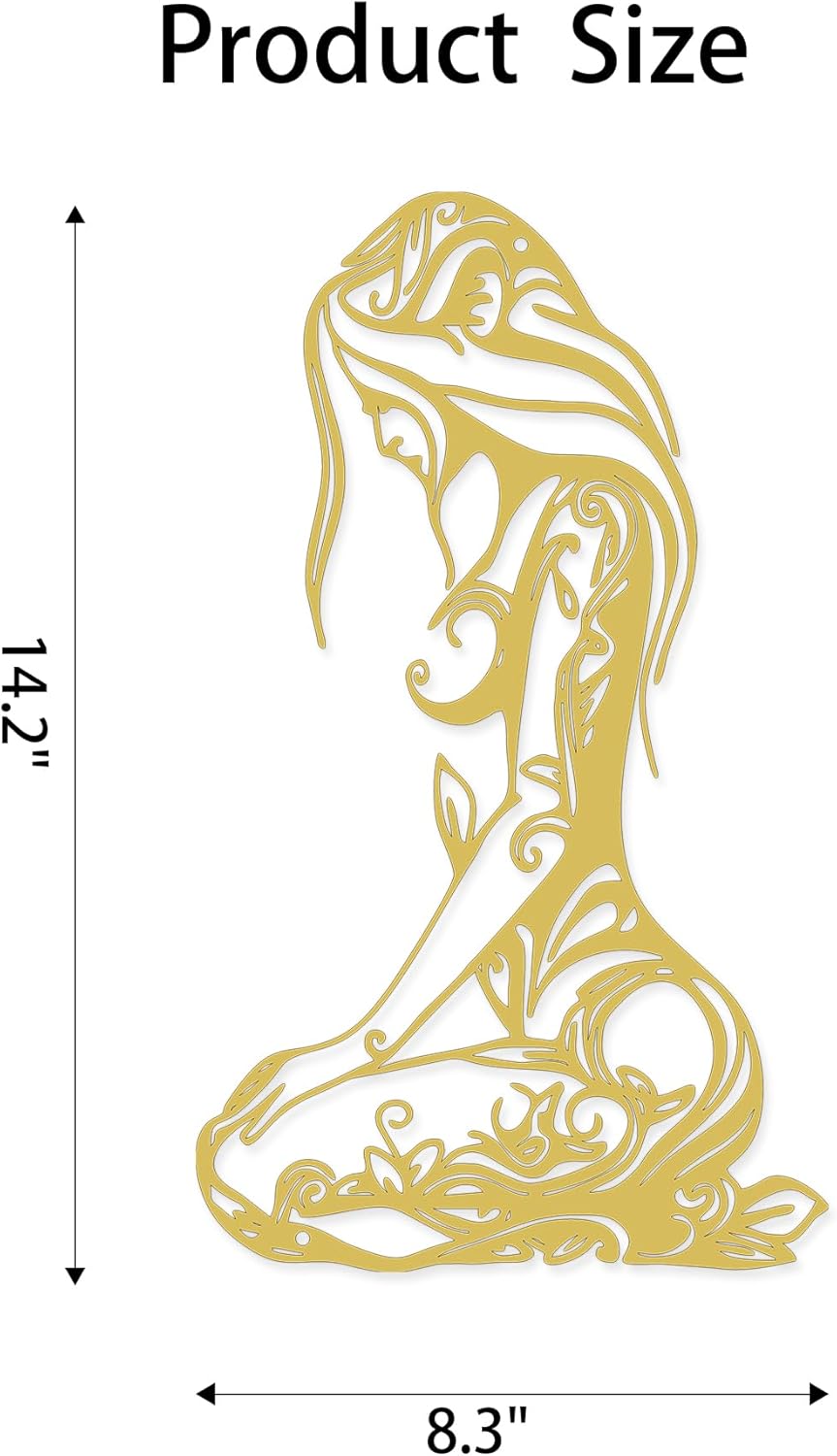 Xedatric Modern Abstract Metal Wall Art-Minimalist Line Sculpture for Bedroom,Living Room,Bathroom-Unique Metal Wall Decor for Home & Office