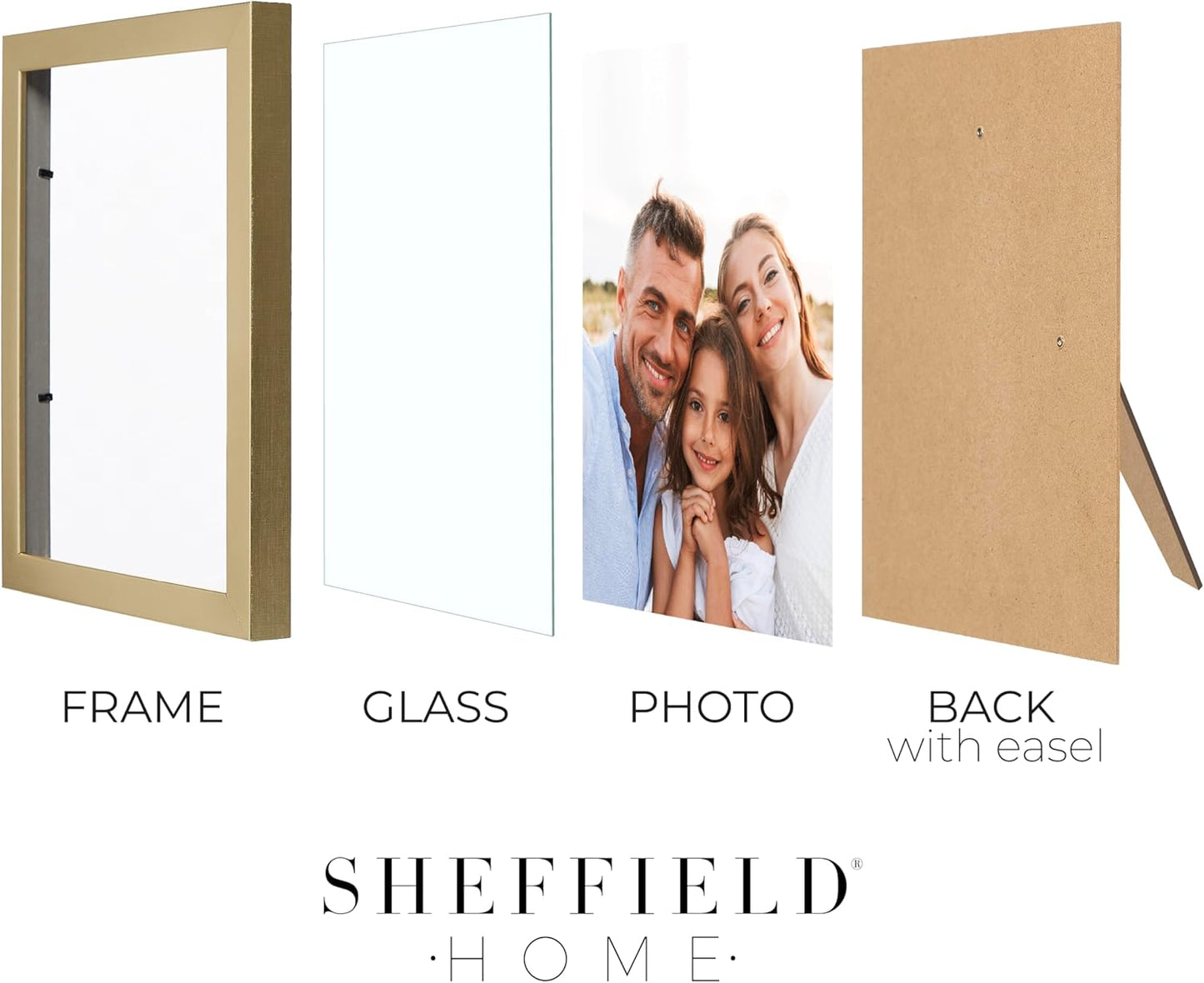 Sheffield Home 9 Piece Gallery Wall Frame Set, 11x14 in. matted to 8x10 in. (Matte Black)